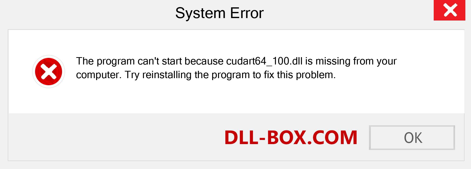  cudart64_100.dll file is missing?. Download for Windows 7, 8, 10 - Fix  cudart64_100 dll Missing Error on Windows, photos, images