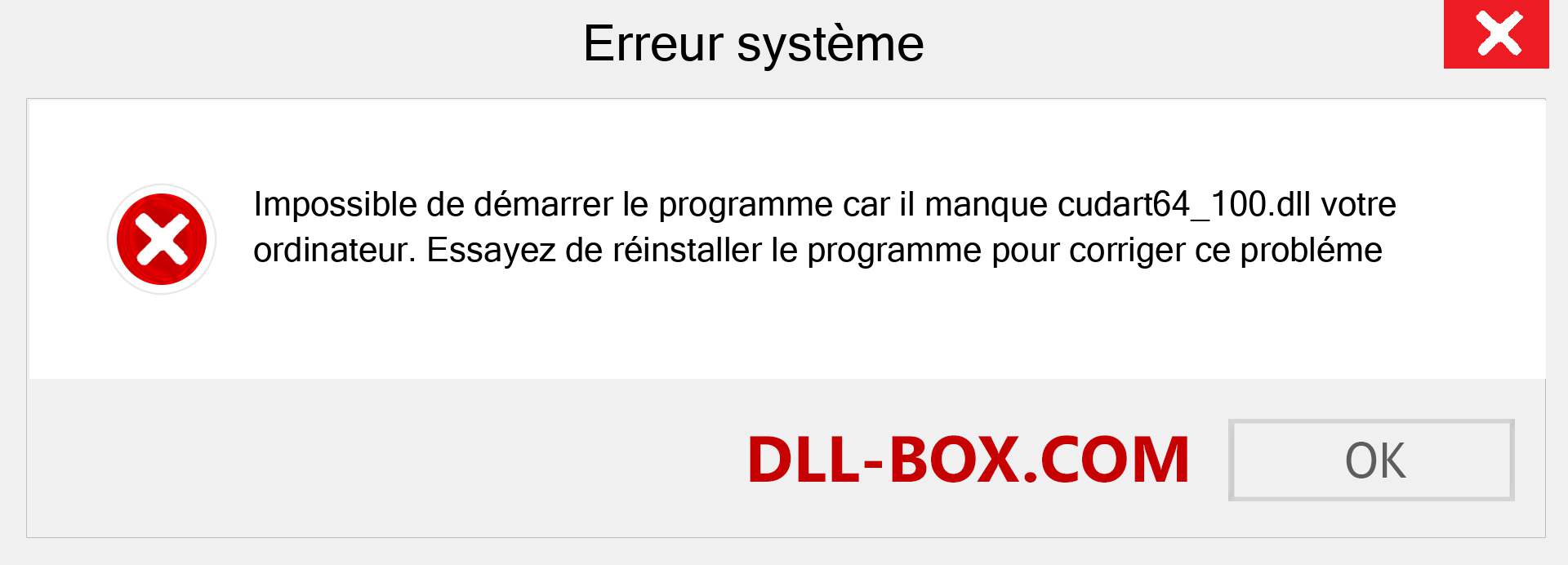 Le fichier cudart64_100.dll est manquant ?. Télécharger pour Windows 7, 8, 10 - Correction de l'erreur manquante cudart64_100 dll sur Windows, photos, images